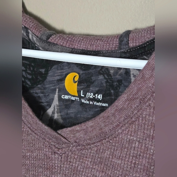 Women's Carhartt Waffle Knit Hooded Pullover, Size Large - Picture 3 of 3